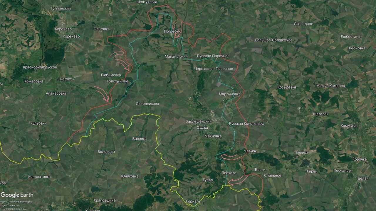 Ситуация в Курской области по версии OSINT-ресурса Dnipro Osint