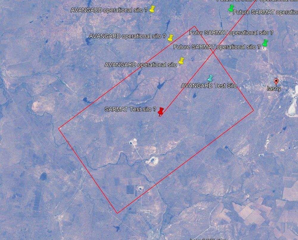 NOTAM объявлялся над недавно отремонтированной шахтой, а не шахтой, использовавшейся для испытаний «Авангарда»